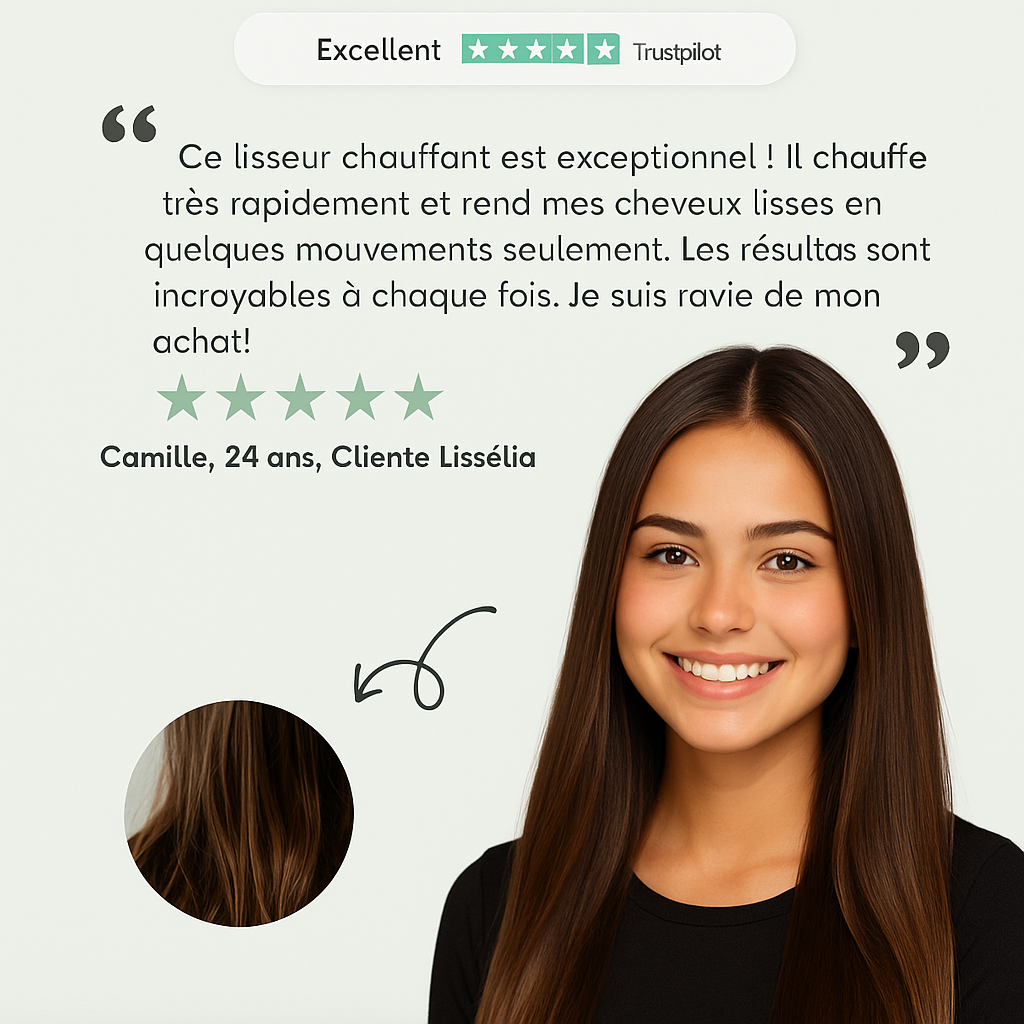 Avis d'une cliente après utilisation de la brosse lissante sans fil Lisséllia