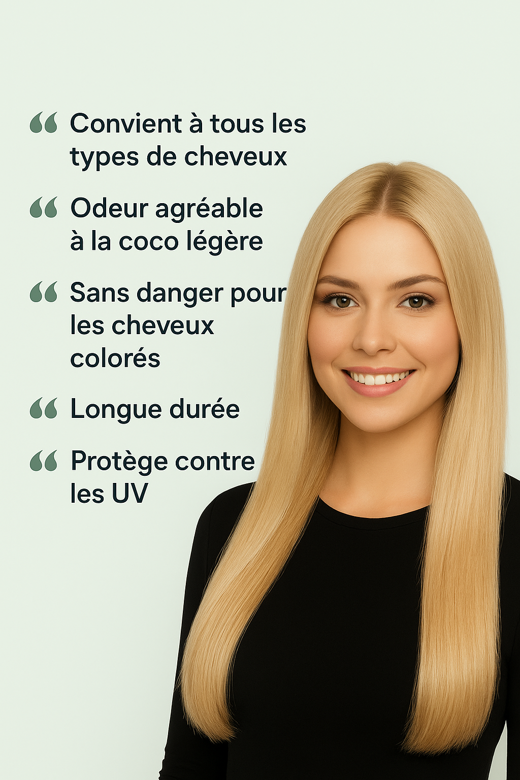 Spray protection thermique cheveux Lisséllia sûr et adapté à tous types de cheveux