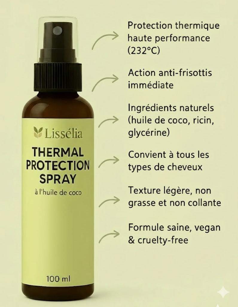 Bénéfices du spray protection thermique cheveux Lisséllia